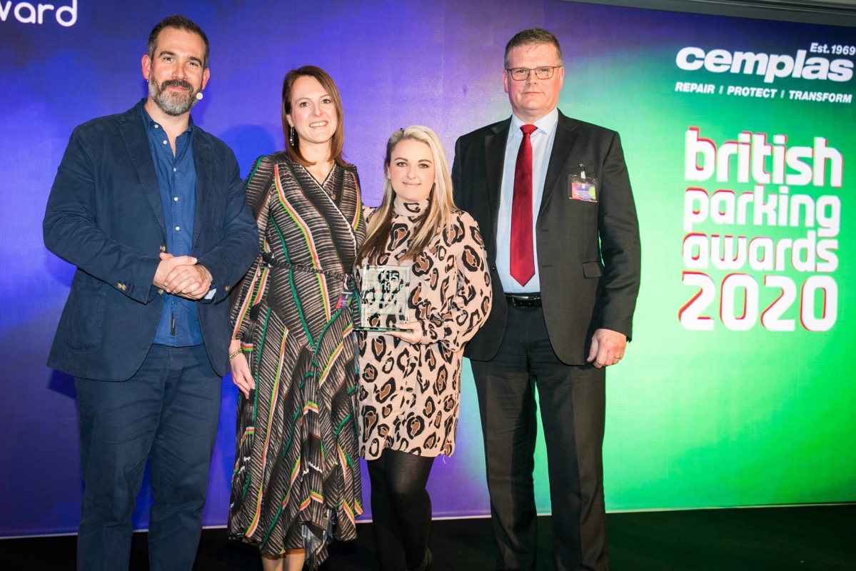 BPA Presenter, Dr. Xand van Tulleken, ParkVia&rsquo;s Commercial Director, Dr. Valentina Moise, ParkVia&rsquo;s Global PR & Brand Manager, Gemma Killackey and award presenter Graeme Middleton, Cemplas.