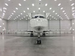begins work in new and largest paint hangar.
