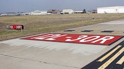 St. Louis Downtown Airport obliterated and replaced surface painted signs and two intersections were completely relocated away from the runway. St. Louis Downtown Airport obliterated and replaced surface painted signs and two intersections were completely relocated away from the runway.