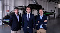 Senior Charter Sales Team at Flapper with Manoel Assun&ccedil;&atilde;o (left), Paul Malicki (center) and Flavio Carvalho (right)