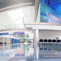 The new and improved Concourse A at Charlotte Douglas International Airport (CLT), the first completed project under the Destination CLT initiative.