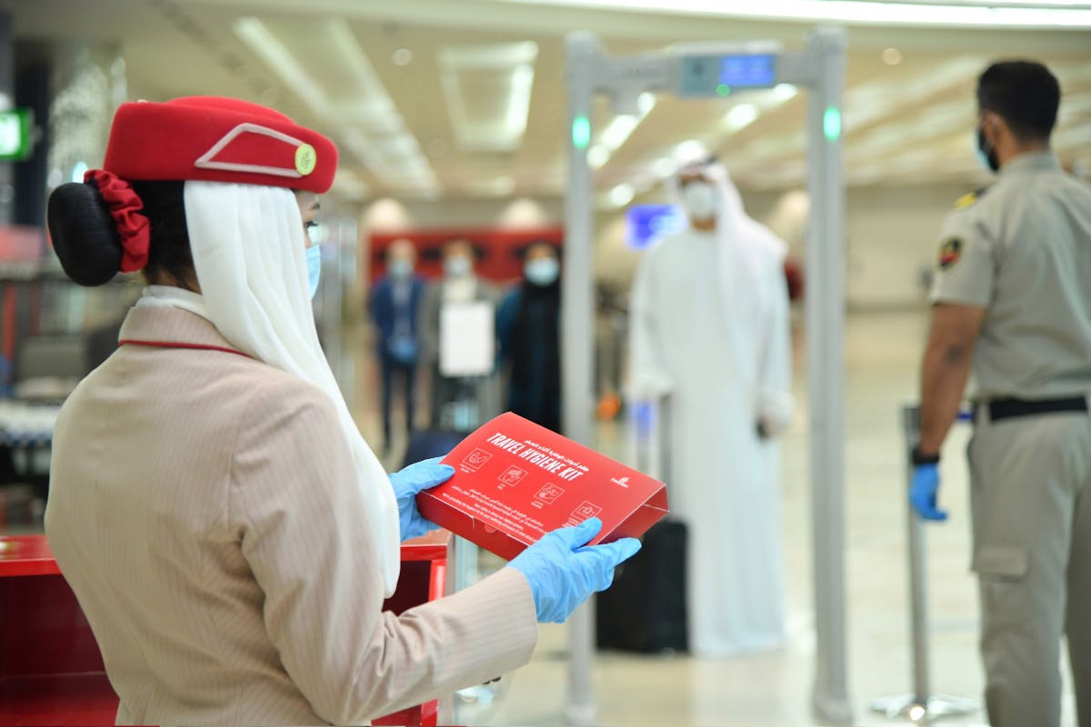 Emirates has introduced complimentary hygiene kits to be given to every passenger upon check in at Dubai International Airport and on flights to Dubai.