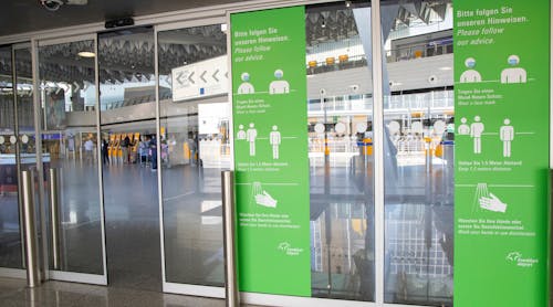 At the entrance: prominent information on how to behave inside the terminal