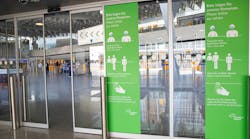 At the entrance: prominent information on how to behave inside the terminal
