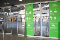 At the entrance: prominent information on how to behave inside the terminal At the entrance: prominent information on how to behave inside the terminal