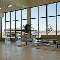The modern terminal building was designed using inspiration from other mid-century buildings and d&eacute;cor found throughout Dallas.