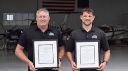 Pictured (L-R): Mike Clancy, VP of Technical Services (Fargo Jet Center) & Josh Rychener, Chief Inspector (Fargo Jet Center). Pictured (L-R): Mike Clancy, VP of Technical Services (Fargo Jet Center) & Josh Rychener, Chief Inspector (Fargo Jet Center).