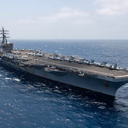 The aircraft carrier USS Dwight D. Eisenhower (CVN 69) transits the Arabian Sea, June 12, 2020. Ike is deployed to the U.S. 5th Fleet area of operations in support of naval operations to ensure maritime stability and security in the Central Region, connecting the Mediterranean Sea and Pacific Ocean through the western Indian Ocean and three critical chokepoints to the free flow of global commerce.