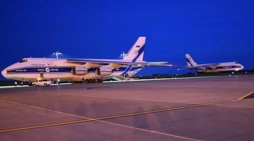 Two of the three Antonov AN-124 planes expected at EIA arrived late on Friday, May 29.