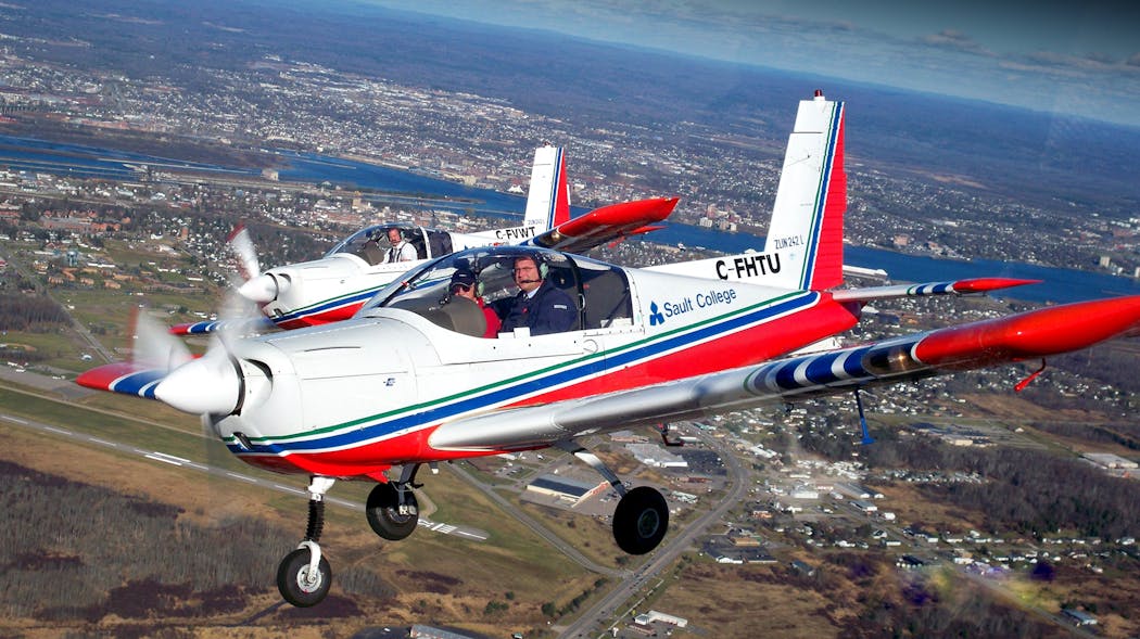 Sault College Soaring To New Heights With Win Air Version 7 Zlin Z 242 L Aircraft In Mid Flight