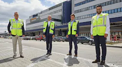Felix Scherberich (CEO Fiege Air Cargo Logistics); Dr. Mohammad Ali Seiraffi (Lufthansa Cargo Vice President Handling Frankfurt), Gunnar Loehr (Lufthansa Cargo Senior Director Supply Management & Infrastructure); Benjamin Looser (FACL Managing Director)