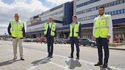 Felix Scherberich (CEO Fiege Air Cargo Logistics); Dr. Mohammad Ali Seiraffi (Lufthansa Cargo Vice President Handling Frankfurt), Gunnar Loehr (Lufthansa Cargo Senior Director Supply Management &amp; Infrastructure); Benjamin Looser (FACL Managing Director)