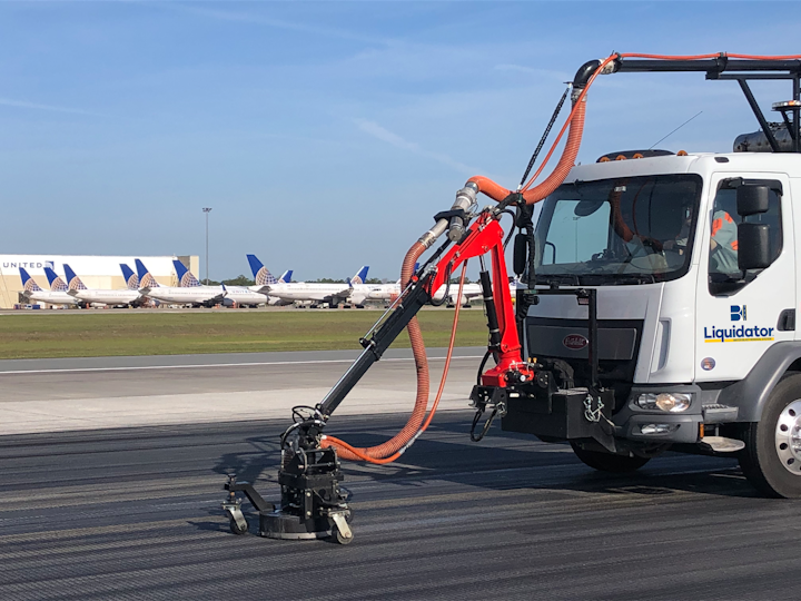 Liquidator Runway, Rubber and Pavement Markings Removal System From Blasters Inc. Aviation Pros