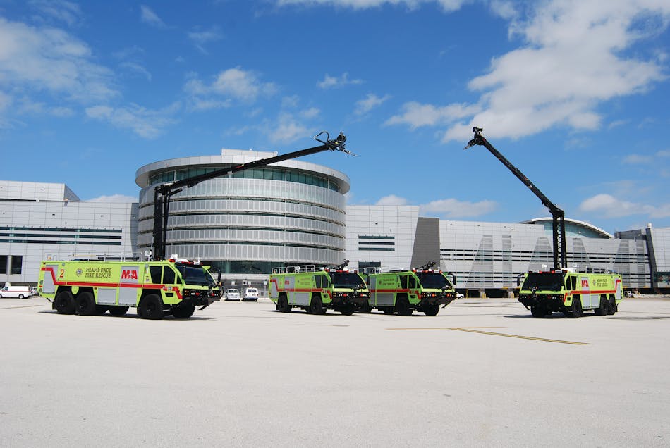 The new MIA ARFF units have the 360-degree camera system, color camera with zoom capabilities, and forward-looking infrared camera technology that allows personnel to locate hidden fires.