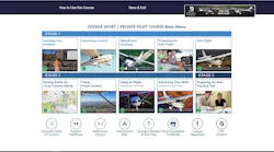 Cessna Flight Training Sport Private Pilot Course new main menu.