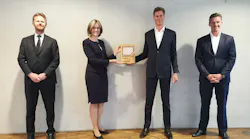 Peter Gerber, CEO Lufthansa Cargo, Dorothea von Boxberg, Chief Commercial Officer Lufthansa Cargo, Thorsten Meincke, Schenker AG Board Member for Air and Ocean Freight, Jochen Thewes, CEO of Schenker AG.