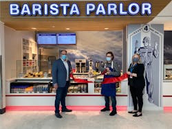 The new airport café spans 650 square feet in a convenient walk-up coffee bar. The new airport café spans 650 square feet in a convenient walk-up coffee bar.