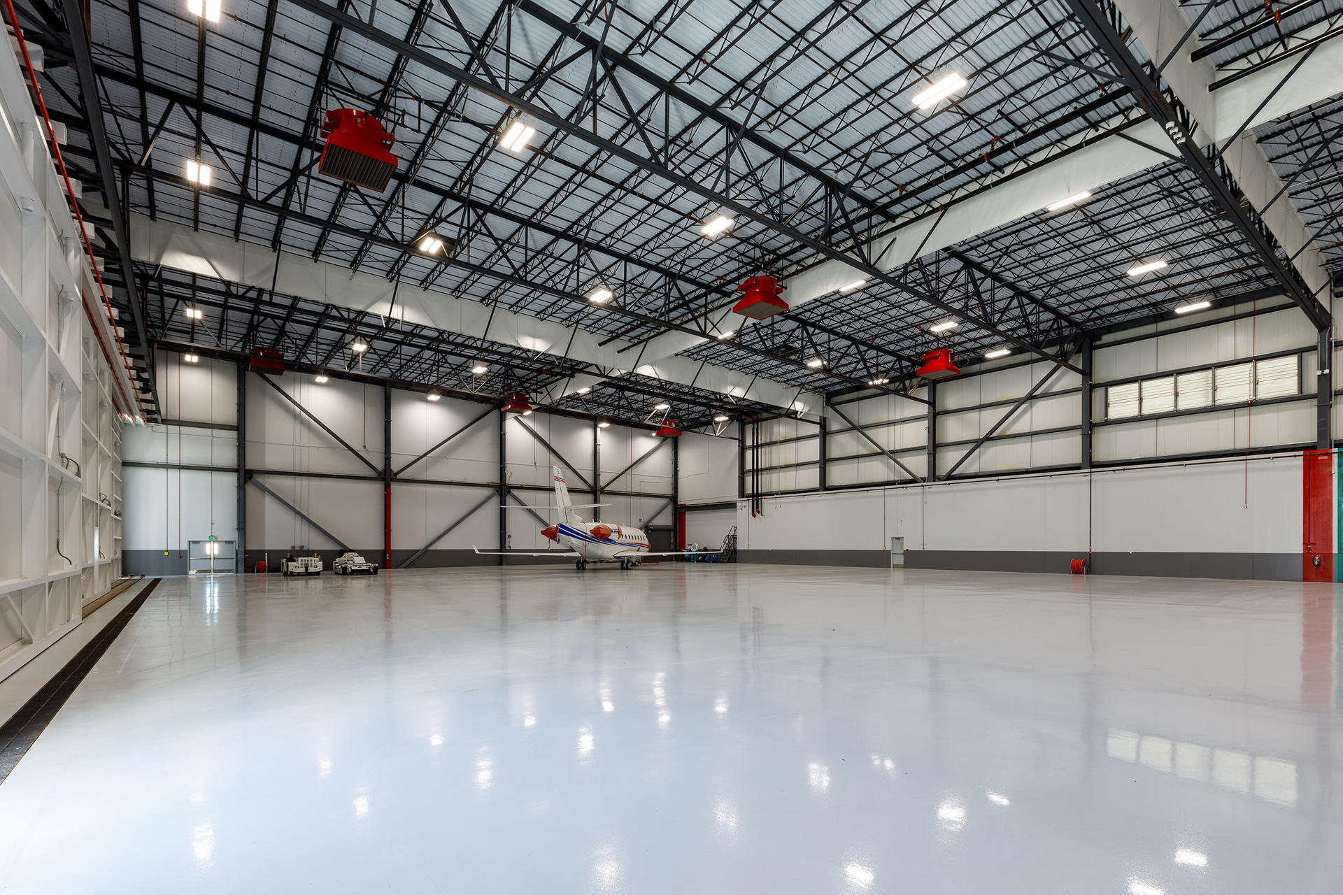 The facility extension features a brand-new 11,270 square-foot. FBO terminal, a 42,000 square-foot hangar and a near-65,000 square-foot ramp.