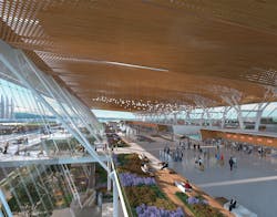 Terminal 2 at GDL is targeted to reduce energy consumption to 170 kWh/m2 year. Terminal 2 at GDL is targeted to reduce energy consumption to 170 kWh/m2 year.