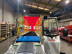 A belt loader with Mallaghan's controlled approach system installed.