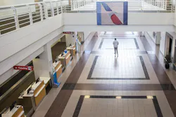 The new American Airlines campus and headquarters includes a training terminal for flight attendants and crew members to practice their customer service skills.