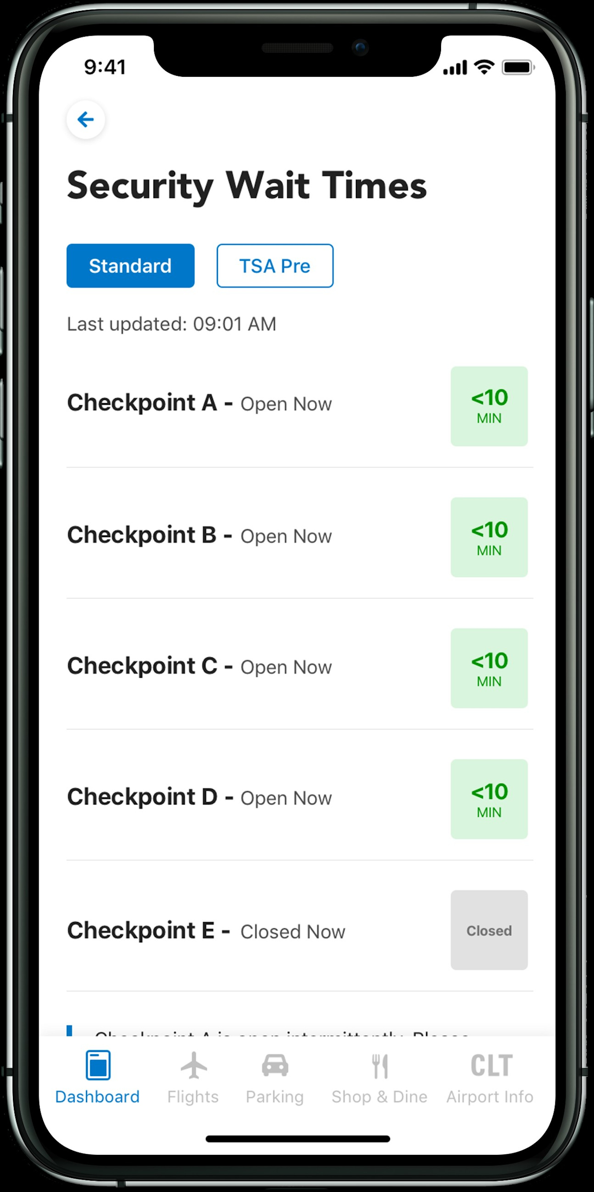 CLT Security Checkpoint Wait Times Now Available New ...