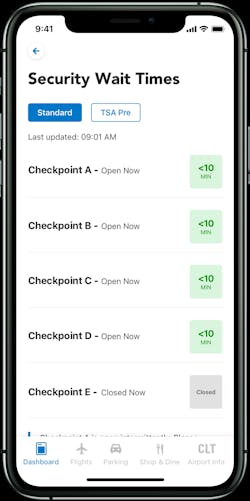 Clt Security Wait Times On App 5f89a30069573 Clt Security Wait Times On App 5f89a30069573