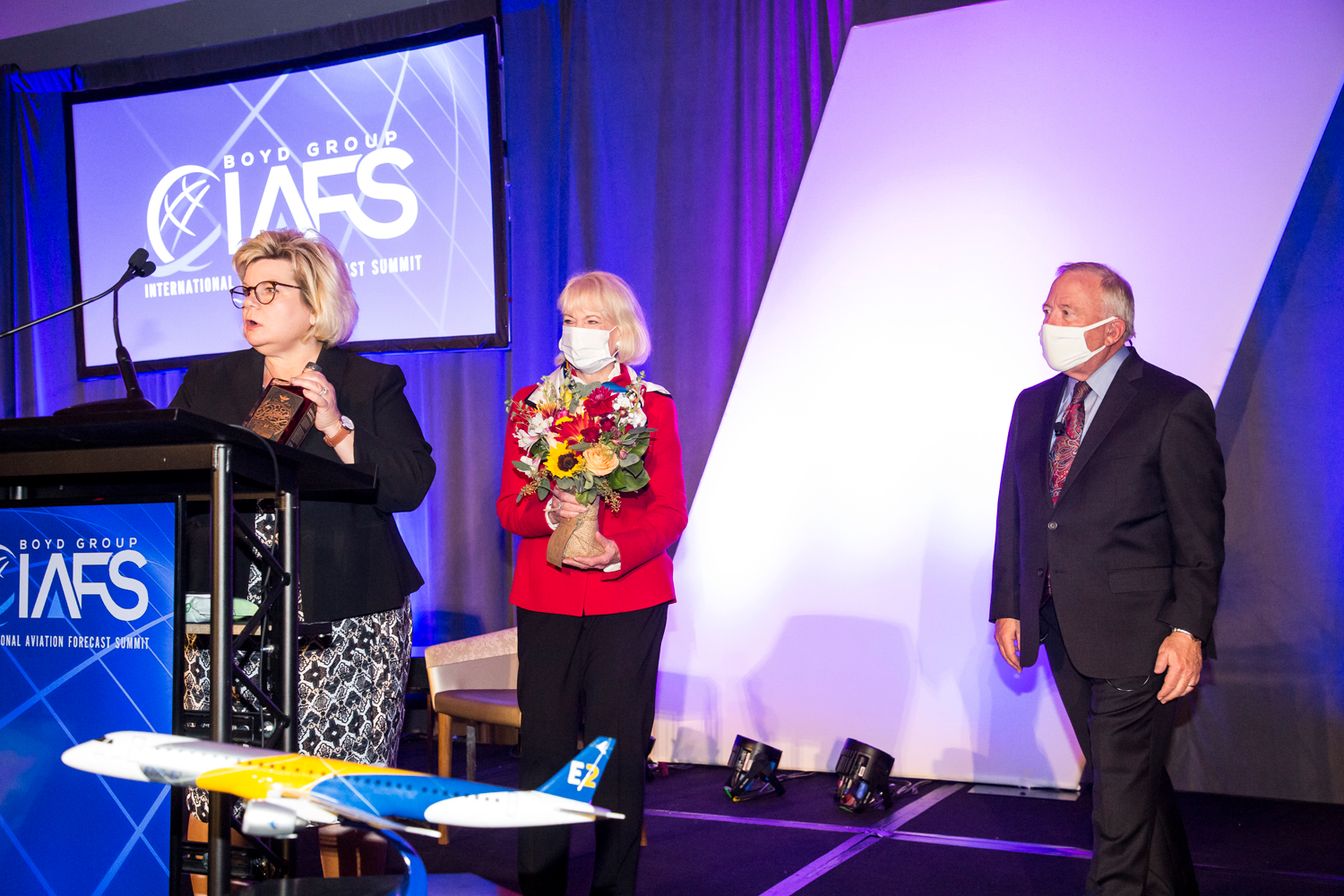 Candace McGraw, CEO of CVG Airport, welcomes the more than 100 in person attendees and 400+ virtual attendees to the 25th Annual IAFS in Cincinnati on Oct. 12.