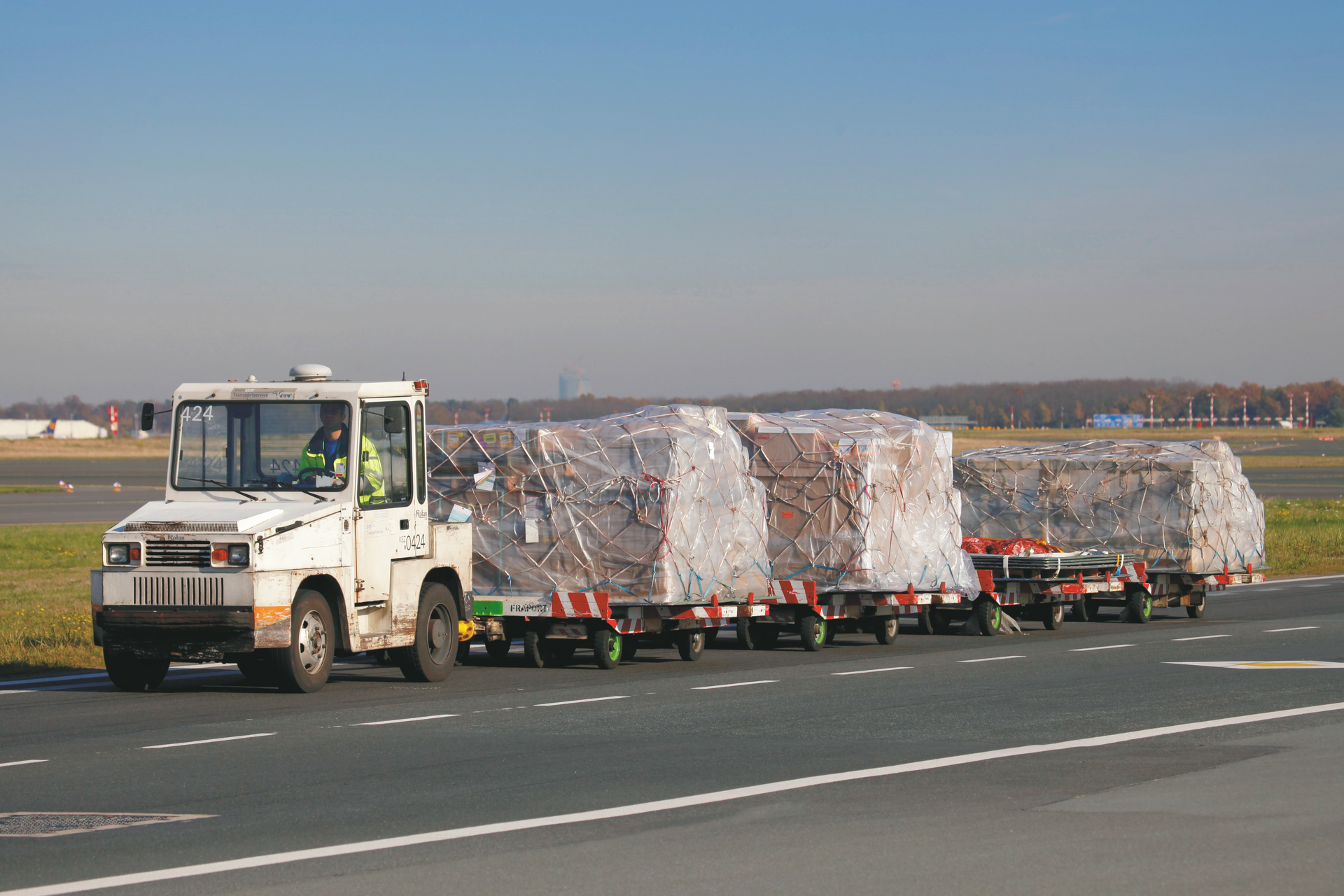 Frachttransport Am Flughafen Frankfurt