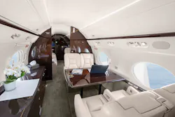 The interior of the Gulfstream G450 in the Vertis Aviation portfolio.