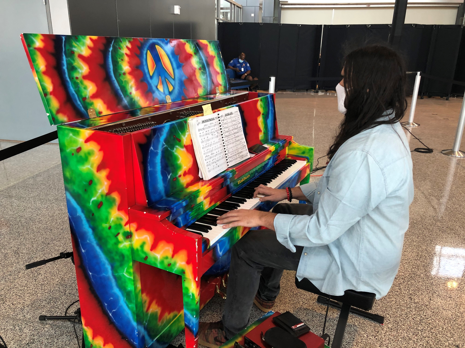 Zack Morgan, local keyboardist, plays at the Barbara Jordan Terminal as part of the new AUS Live &amp; Instrumental Music program.