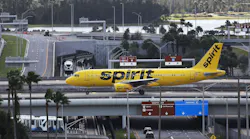 A Spirit Airlines Airbus A320 heads to runway at Orlando International Airport. The Greater Orlando Aviation Authority expects some uptick in traveler numbers for the Thanksgiving holiday.