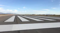 The new runway at the Doña Ana County International Jetport is 9,950 feet long and 75 feet wide and can accommodate a 94,000-pound aircraft. Included in the $9 million were the replacement of regular lights with LED lights, new runway wiring and lighting control systems.