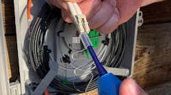 Platinum Tools Fiber Optic Cleaner In Use