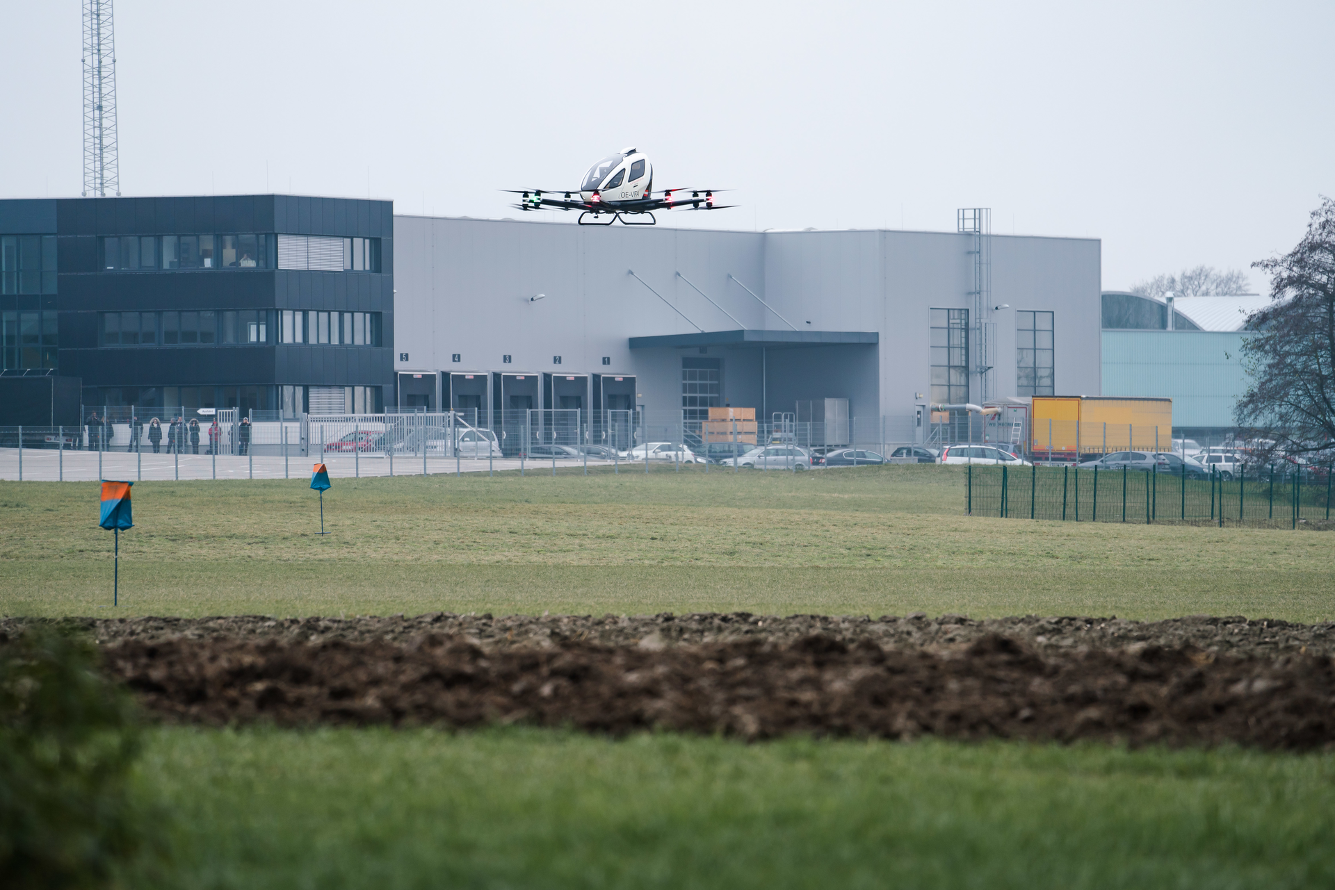 FACC conducted the test flight of the EHang 216 at its plant site in St. Martin im Innkreis.