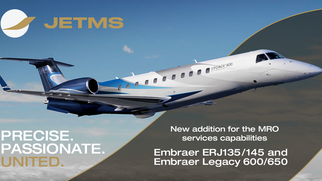 Jet Maintenance Solutions Adds Embraer Erj135 145 And Legacy 600 650 To Its Capabilities