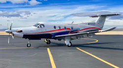 A Boutique Air plane gets ready for take off at the Cavern City Air Terminal.