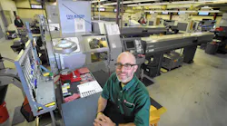 Scott LIvingston, president and CEO of Horst Engineering, South Windsor, inside the company's new shop that contains 18 CNC Swiss Screw Machines. Horst produces precision metal aerospace components. The company opened a plant in Mexico in 2006 and this year closed it and expanded in this South Windsor plant.