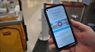 Cleaning information is accessible to travelers via smart devices for more information at Albany International Airport.