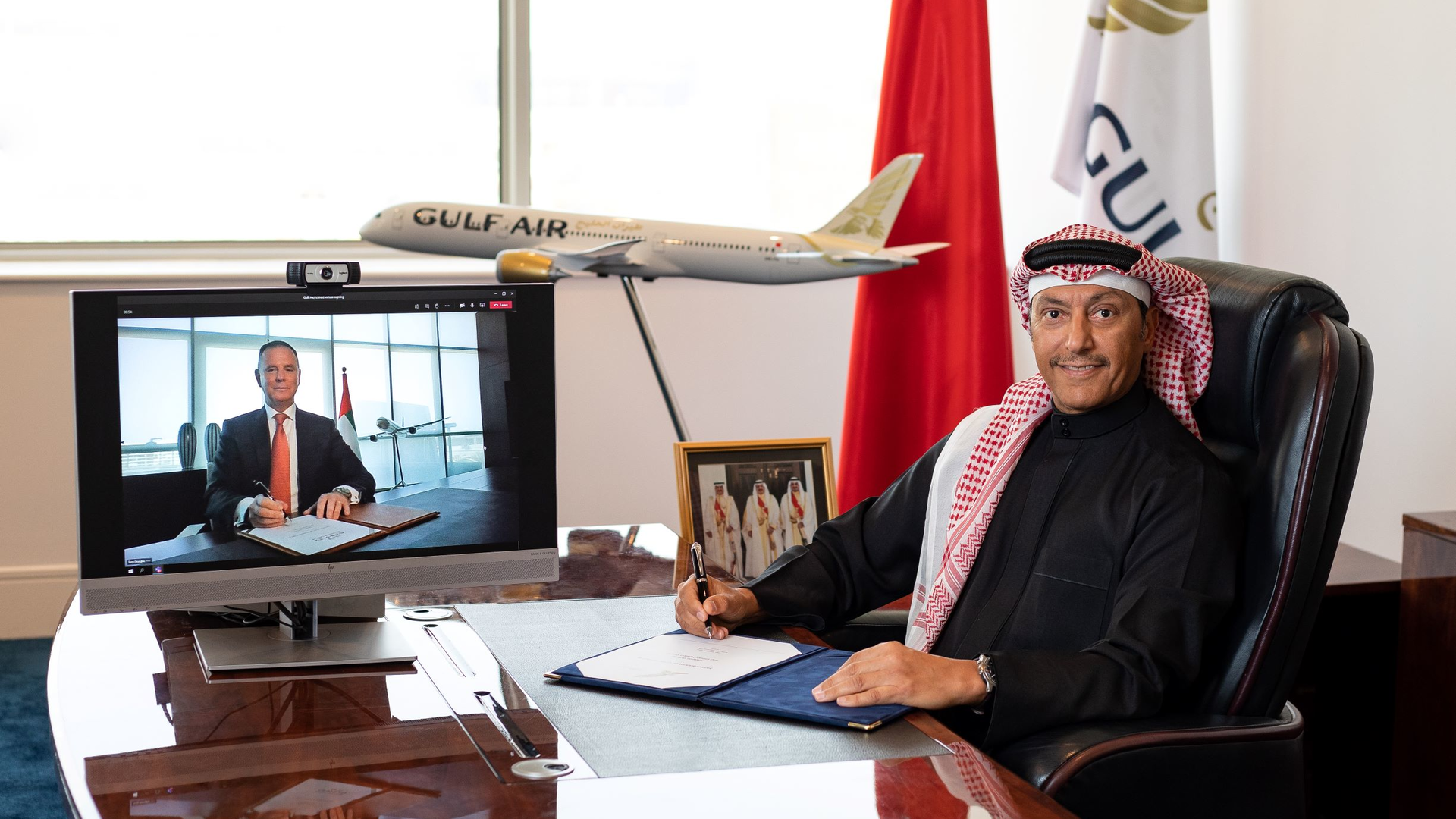 Captain Waleed Al Alawi And Tony Douglas Gf X Ey Signing Ceremony Feb 17 2021