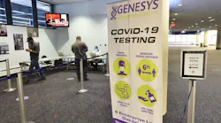 10/1/2020 - Windsor Locks- The new COVID-19 testing area at Bradley International Airport located downstairs near the baggage claim.