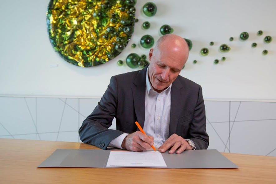 Ceo Remo Brunschwiler Signing The Climate Pledge