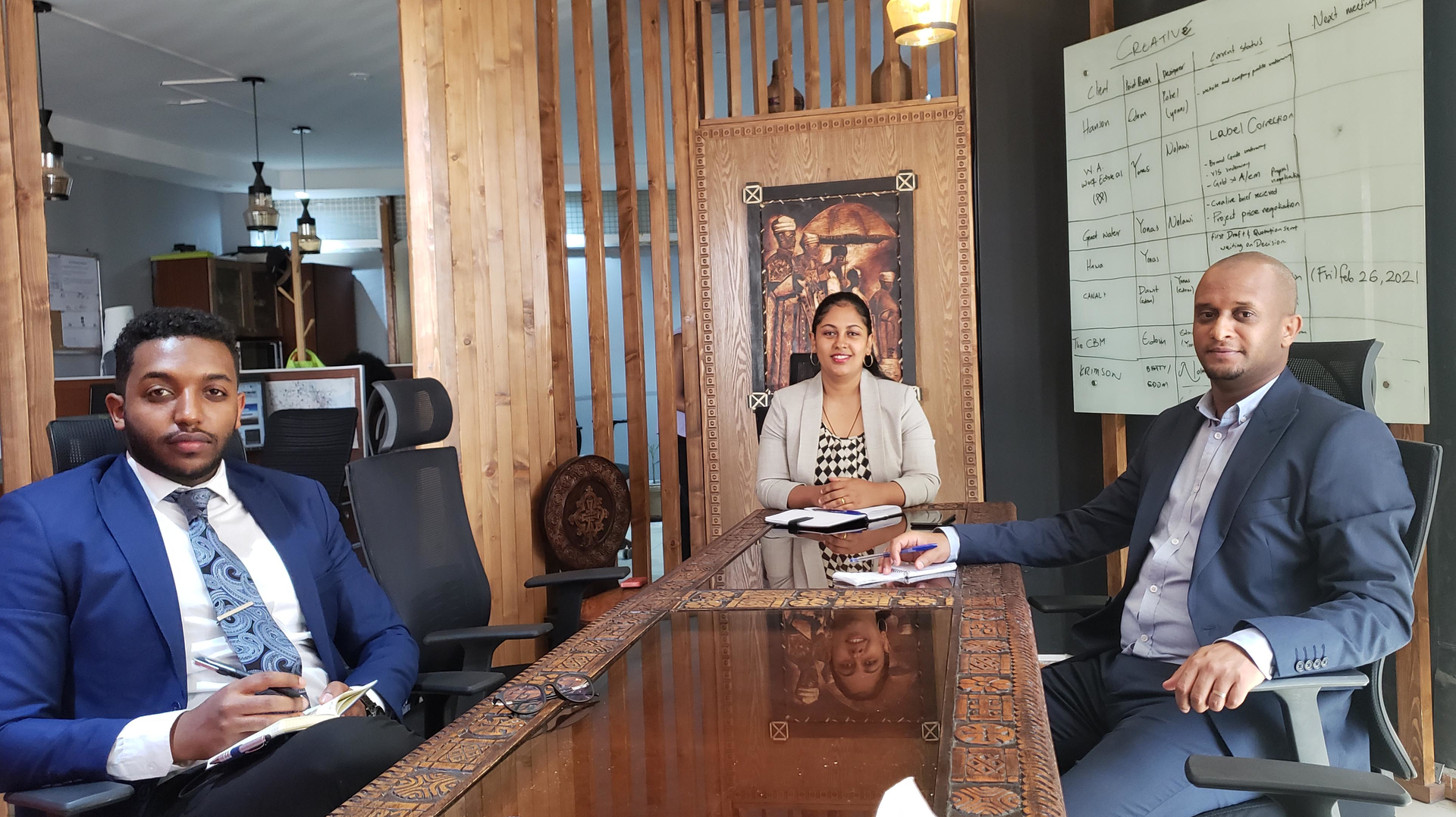 From left to right, Gideon Girmar &ndash; Commercial Manager, Helina Teshome &ndash; Managing Director and Michael Mesfin &ndash; Koncierge Services Manager.