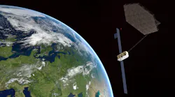Illustration of Space Manufacturing–large antenna reflector.