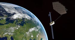 Illustration of Space Manufacturing–large antenna reflector. Illustration of Space Manufacturing–large antenna reflector.