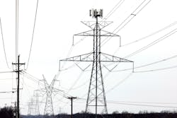 Large electrical transmission lines cross through South Arlington, Texas, on Feb. 17, 2021. The White House on Tuesday took steps toward fulfilling its promise to urgently improve the country&rsquo;s cyber defenses.