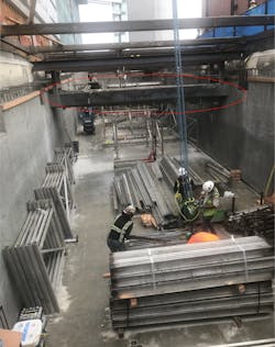 The concrete casing protecting the airport data lines that, if hit or disturbed, could shut down all data in the airport and all surrounding businesses. The concrete casing protecting the airport data lines that, if hit or disturbed, could shut down all data in the airport and all surrounding businesses.