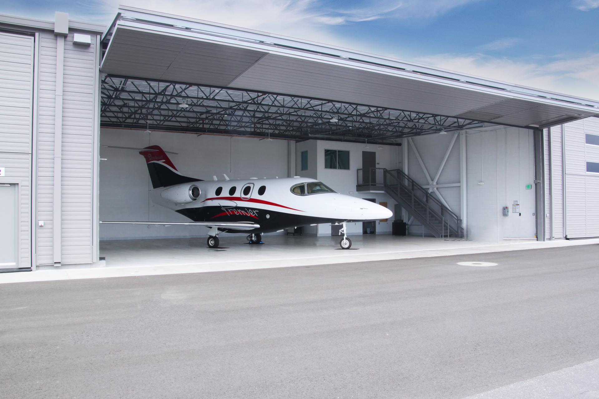 All 14 of the hangers were designed to about 3,000 square feet each.