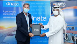 From left to right: Steve Allen, Executive Vice President of dnata, and Capt. Khamis Al Kaabi, Chairman of GJT