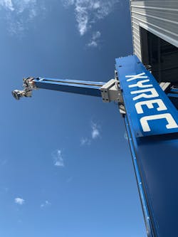 Xyrec's robots not only reduce the amount of chemicals and water used during the stripping and repainting process, but cut down on CO2 emissions as well. Xyrec's robots not only reduce the amount of chemicals and water used during the stripping and repainting process, but cut down on CO2 emissions as well.